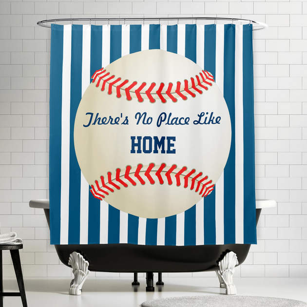Baseball Home Run - Custom No Place Like Home Shower Curtain-0