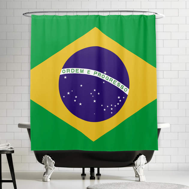 Brazil Flag Bandeira do Brasil Shower Curtain