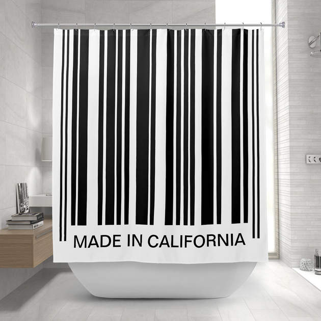 Funny Barcode Black ans White Stripes Shower Curtain
