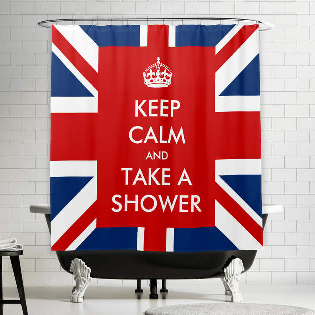 Keep Calm and Take A Shower and UK Flag Union Jack Shower Curtain