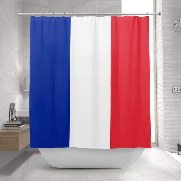 France Flag French Tricolour Blue White Red Shower Curtain